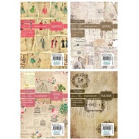 Craftangles Decoupage Paper For Craft, Deco Thin (45 Gsm) - 8 Pcs, Size - A3, Fashionista, Old World, Regal Charm And Vintage Roses (2 Per Design)