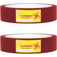 Tree Maison Coronating Homes Vastu Red Tape | Size - 1 Inch (24 Mm) Approx | Length- 20 Meter (Approx) | Vastu Tape Remedy For Toilet | Vastu Tape For Main Door Entrance | Pack Of 2