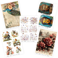 Craftangles Decoupage Napkin/Tissue/Collage Paper - Combo 27 (Pack Of 5)