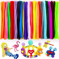 Kraftella 100 Pipe Cleaner Flexible Wired Fibre Chenille Stems 12 Inch Multi Color For Hobby Crafts, Scrapbooking, Assortment For Art, Jewelry Making, Craft Projects - Diy Supplies (Multicolor)