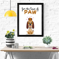 Casabonica Pets, Dog & Cat Wall Posters|Lovely Paw Wall Frames|Framed Posters|Wall Posters With Frame For Office, Home, Bedroom, Living Room|Set Of 1 | Size - A4