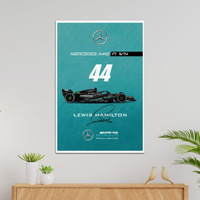 Tenorarts Formula One Racer Lewis Hamilton Car Poster F1 Fan Art Print Wall Poster With Thick 300 Gsm Matt Finish Paper (18Inches X 12Inches)