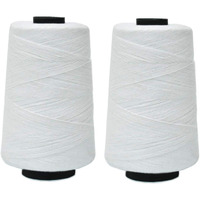 Embroiderymaterial White Polyester And Cotton Thread For Embroidery, Sewing, Craft, And Stitching - Machine Compatible (2 Rolls, 450 Meters)