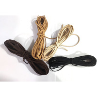 Omx Flat Leather Lace Beading Thread Faux Suede Cord String | Diy Beading Jewellery Making Arts Crafts (5 Mtr Each Colour - Total 20 Mtr, Black, Skin Brown, Lt Brown, Dk Brown)