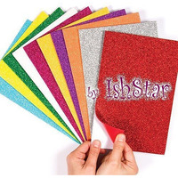 Jern Self-Adhesive Glitter Foam Sheets Sticky Back Foam Sheets, Pack Of 10