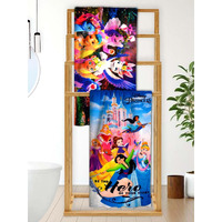 Athom Living My Little Pony With Disney Princess Designed Kids Bath Towel, 60X120Cm, 350 Gsm, Soft & Absorbent, Multicolor, Perfect For Boys And Girls, Fun & Vibrant Design, Pack Of 2