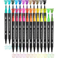 Super Toy 24 Shades Dual Tip Brush Marker Pens Set For Coloring Calligraphy Art Work Double Sided Markers For Kids Adult Artist, Journal, Doodling, Writing, Coloring Books