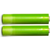 Amit Marketing Compostable Packing Cling Film - 600 Mtr I Multipurpose Wrap Roll I 70 Micron, 12 Inch (300 Mm) I For Packaging & Safety Needs, Gift, Bakery Items, Bouquet, Diy Crafts - Green (2 Pcs)
