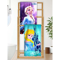 Athom Living Disney Frozen Sister's Themed Kids Bath Towel, 60X120Cm, 350 Gsm, Soft & Absorbent, Multi-Colour, Perfect For Boys And Girls, Fun & Vibrant Design, Pack Of 2
