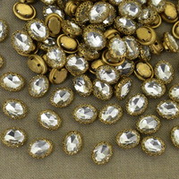 Embroiderymaterial Jewellery Making Sew On Rhinestone (White) -25 Pieces