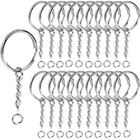 Amigozz 25Mm Open Jump Ring Connector Key Case (Silver) Used For Organize Your Keys, Purse Making Paracord Keychains And Also Used For Diy Crafts (20)
