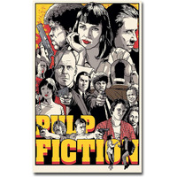 Pixelartz Wall Poster Pulp Fiction Movie Characters Art Wall Poster Multi-Color 12 X 18(633)