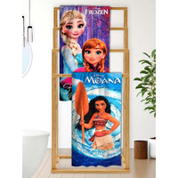 Athom Living Frozen Sister's With Disney Mouna Mixed Themed Kids Bath Towel 60X120Cm, 350 Gsm, Soft & Absorbent, Multi-Color, Perfect For Boys And Girls, Fun & Vibrant Design, Pack Of 2