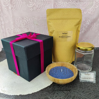 Heriyan Pearl Candle Scented And Colored Hexagon Glass Jar Gift Set | Refillable Candle Color Sand Wax, Pearl Wax With Cotton Wicks For Candle Making (Lavender)