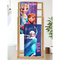 Athom Living Disney Frozen Sister's Themed Kids Bath Towel, 60X120Cm, 350 Gsm, Soft & Absorbent, Multicolor, Perfect For Boys And Girls, Fun & Vibrant Designs, Pack Of 2