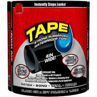 Hookcart Rubberized Waterproof Tape, 4" X 5', Black