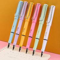 Shivansha Enterprise Pencil Inkless Pencils Eternal Portable Reusable Metal Writing Pens Infinite Replaceable Graphite Nib Triangle Stationary Set Mechanical Pencil (Multicolour) (2 Pc's)