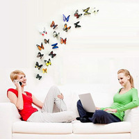 Jaamso Royals 'Multi Color 3D Butterflies' Wall Sticker (Combo Pack Of 19 Piece) H1-002