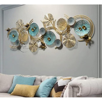 Rizik Store Metal Abstract Figures Handcrafted Wall Sculpture Wall Art Multicolor For Home Decoration, Living Room, Drwaing Room & Bedroom -110L X 40W Cm