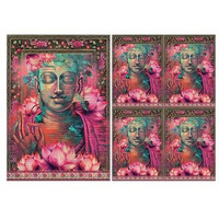 Little Birdie Filament Decoupage Paper A4 Lotus Buddha 2Sheets