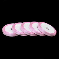 Embroiderymaterial Satin Ribbon For Craft Decorations Clothes Sewing Making Purpose (5 Roll, Light Pink Color)