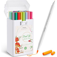 Ohuhu 40-Colour Sketch Pen Set - Dual Tip Brush & Fineliner Pens, Water-Based, For Kids & Adults Coloring, Calligraphy & Drawing, Multicolor
