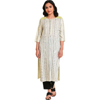 W For Woman Ecru Graphic Printed Kurta_23Few18708-120109_M