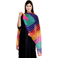 Weavers Villa Printed Faux Chiffon Dupattas Diamond Design Women's Dupatta (Multi, 2.10 Mtrs)