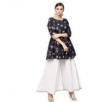 Idalia Gold Print Peplum Kurta Set