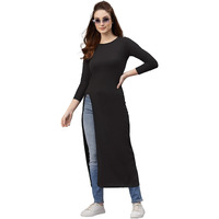 Rigo Women Black Maxi Longline Top