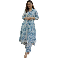 Dhruvi Trendz Women's Rayon Printed Co-Ord Set Regular Fit Casual (Dt-W1835&Tr892_Skyblue_Small)