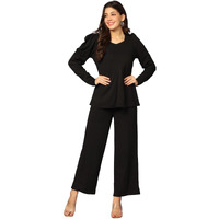 Dhruvi Trendz Womens Rayon Co-Ord Set Regular Fit Co-Ord Set (Dt-W1807&Tr863_Black_2Xl)