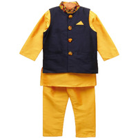 A.T.U.N. (All Things Uber Nice) Baby-Boy's Solid Regular Pyjama Jacket Set (Bjkp_Amber-Navy 1-2 Years)
