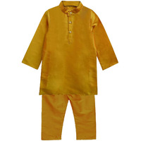A.T.U.N. (All Things Uber Nice) Boy's Regular Kurta Pyjama Set (Bkls Kpp_Amber 10-11 Years)