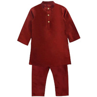 A.T.U.N. (All Things Uber Nice) Boy's Regular Kurta Pyjama Set (Bkls Kpp_Maroon 7-8 Years)
