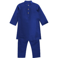 A.T.U.N. (All Things Uber Nice) Boy's Regular Kurta Pyjama Set (Bkls Kpp_Royal Blue 11-12 Years)