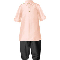 A.T.U.N Boy's Regular Pathani Suit (Bkls Pts_Peach-Black 5-6 Years)