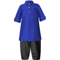 A.T.U.N. (All Things Uber Nice) Baby-Boy's Regular Pathani Suit (Bkls Pts_Royal Blue-Black 0-3 Months)