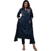 Fabnex Kurta Set For Women | Women Kurti Pant Set (K-147-Blue-2Xl)