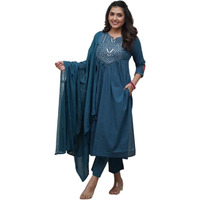 Fabnex Kurta Set For Women | Women Kurti Pant Set (K-158-Dark Teal-S)