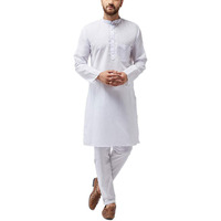 Sojanya (Since 1958 Men's White Cotton Blend Only Long Kurta Size: Xl