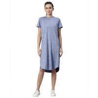 Enamor Athleisure Womens Relaxed Fit Light Weight Quick Dry 4 Way Stretch Antimicrobial Shorts Sleeve Round Neck Active Dress With Graphic And Side Pockets - A801