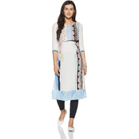 Aurelia Women's Synthetic Kurta (18Fek13617-63019_White_X-Large)
