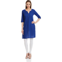 Aurelia Women's Straight Kurta (15Auk11267-78107_Blue_S)