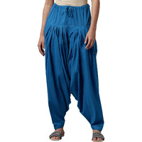 Aurelia Women's Loose Fit Patialas (Crk60025-01121_Blue_X-Large), Xl_Fs