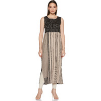 W For Woman Women's Straight Kurta (16Fe15830-72015_Beige_6)