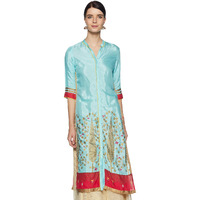 W For Woman Women's Straight Kurta (16Au16291-58268-16-Blue)