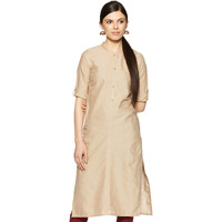 Aurelia Women's Straight Kurta (17Fek13125-01508_Xs_Natural)