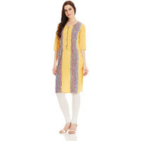 Aurelia Women's Straight Kurta (17Fek13042-78698_L_Yellow)