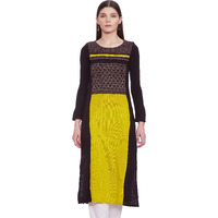 W For Woman Women's Straight Synthetic Winter Kurta (16No16384-65896_Brown_8)